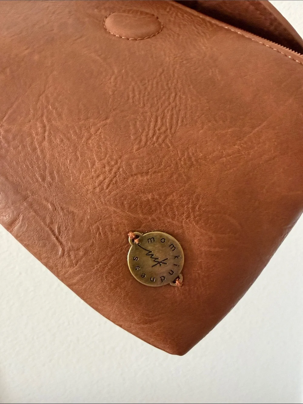 Mom Kindness Brown leather Clutch Bag